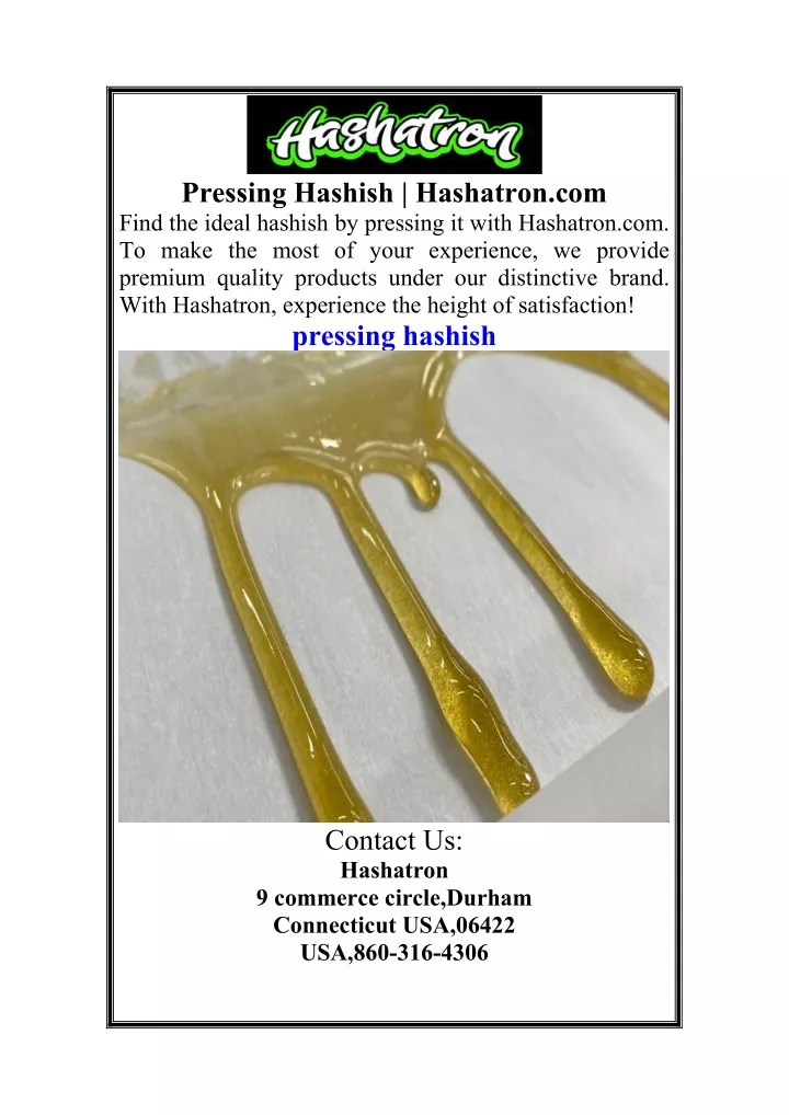pressing hashish hashatron com find the ideal