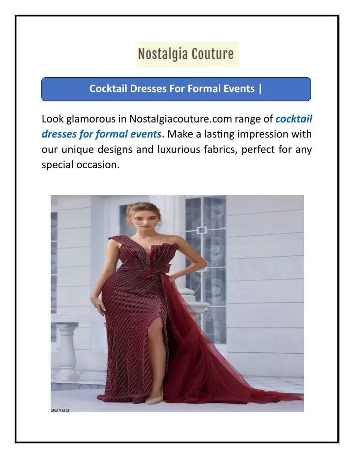 cocktail dresses for formal events