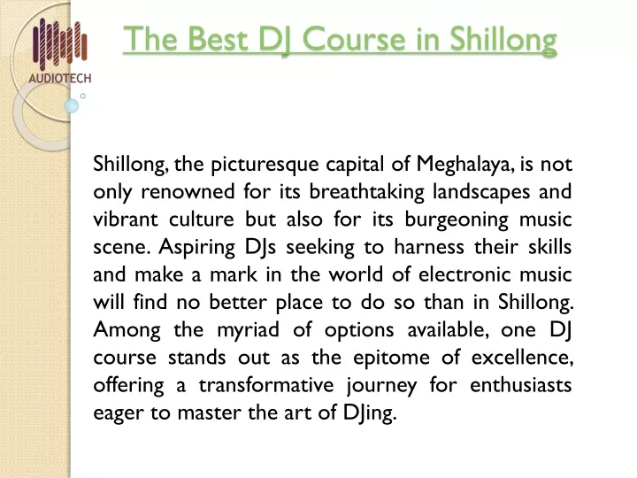 the best dj course in shillong