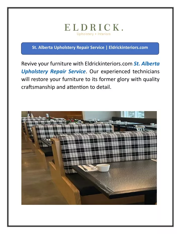 st alberta upholstery repair service