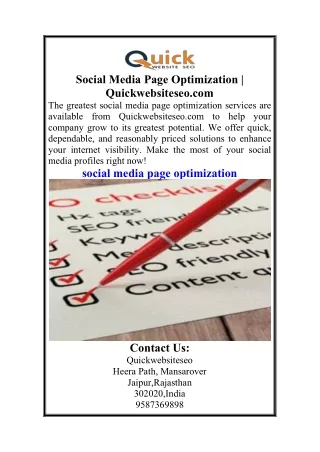 social media page optimization quickwebsiteseo