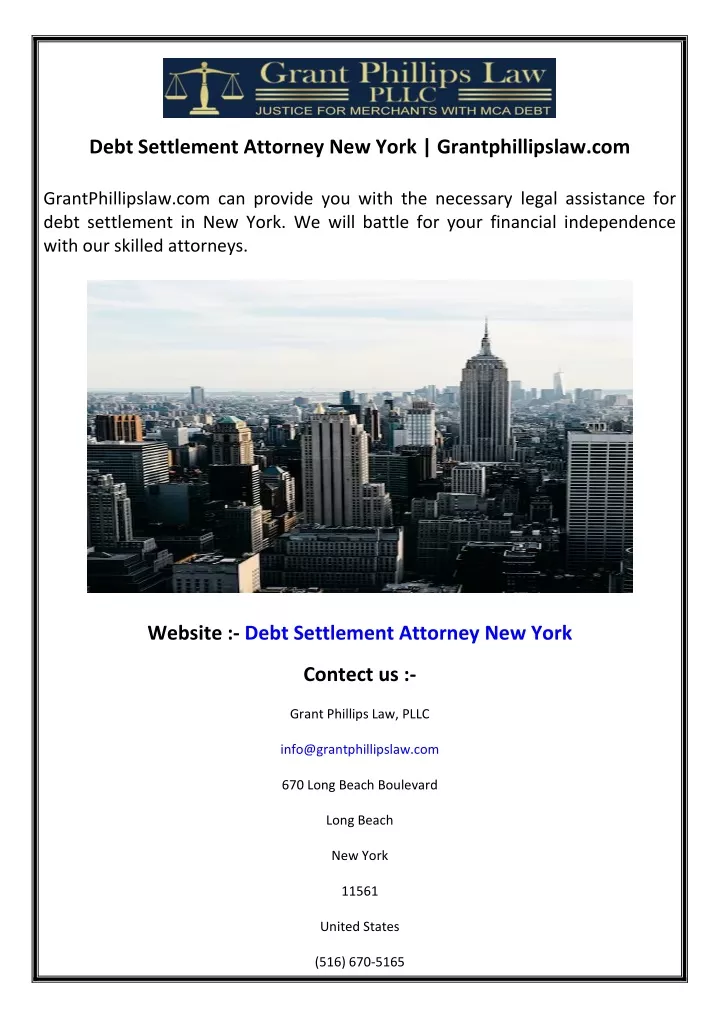 debt settlement attorney new york