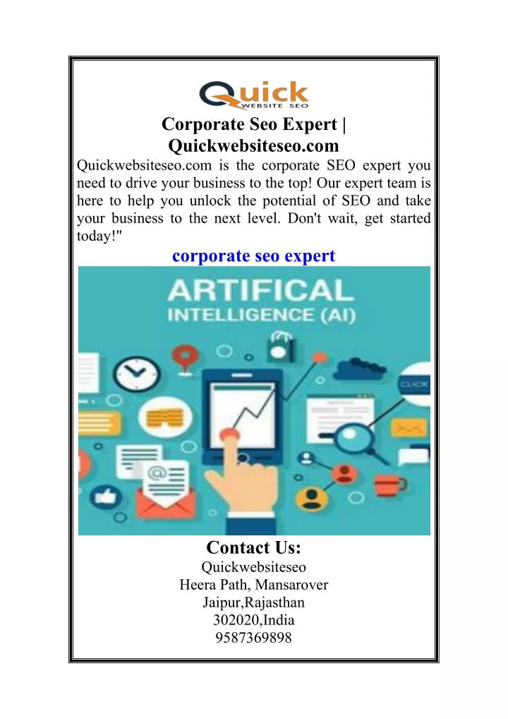 corporate seo expert quickwebsiteseo