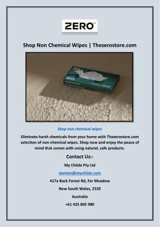 Shop Non Chemical Wipes | Thezerostore.com
