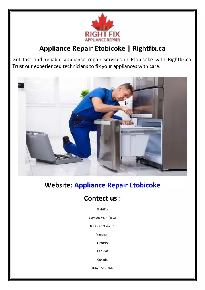 appliance repair etobicoke rightfix ca