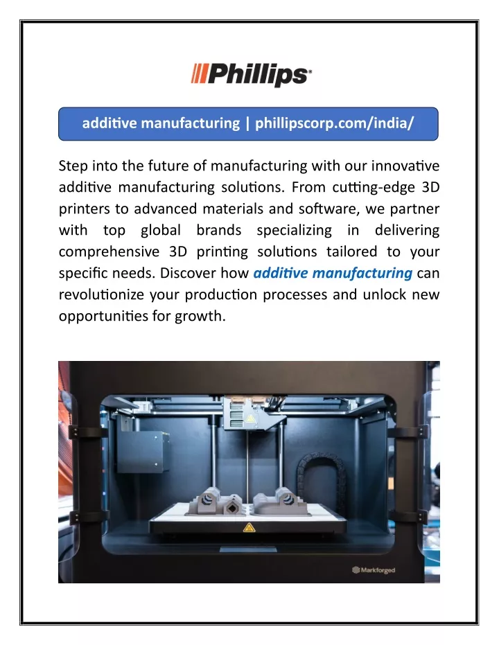 additive manufacturing phillipscorp com india