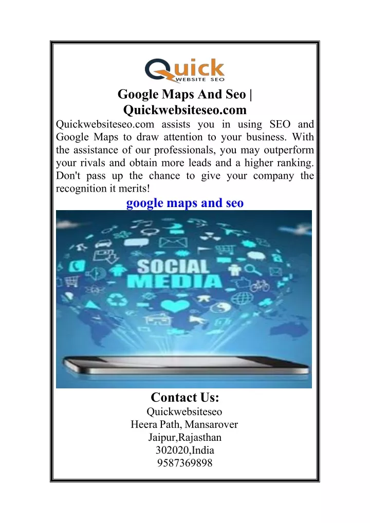 google maps and seo quickwebsiteseo