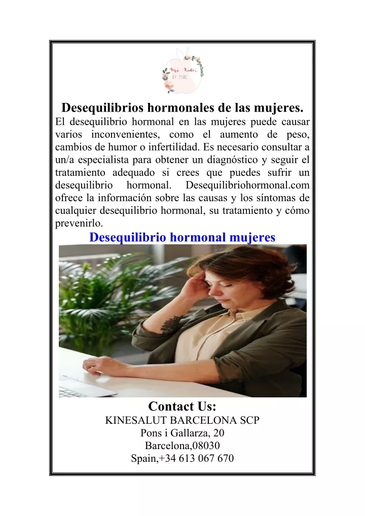 desequilibrios hormonales de las mujeres