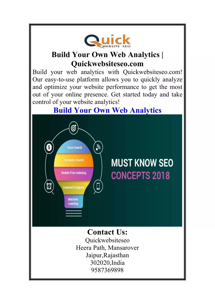 build your own web analytics quickwebsiteseo