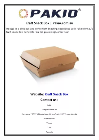 Kraft Snack Box Pakio.com.au