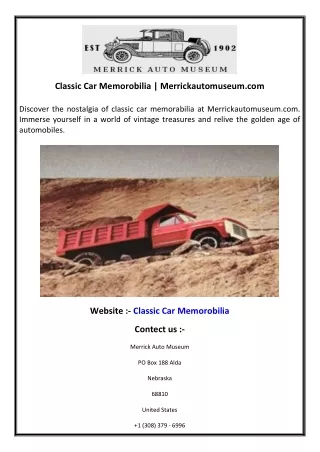 Classic Car Memorobilia  Merrickautomuseum.com