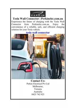 Tesla Wall Connector Perkinelec.com.au
