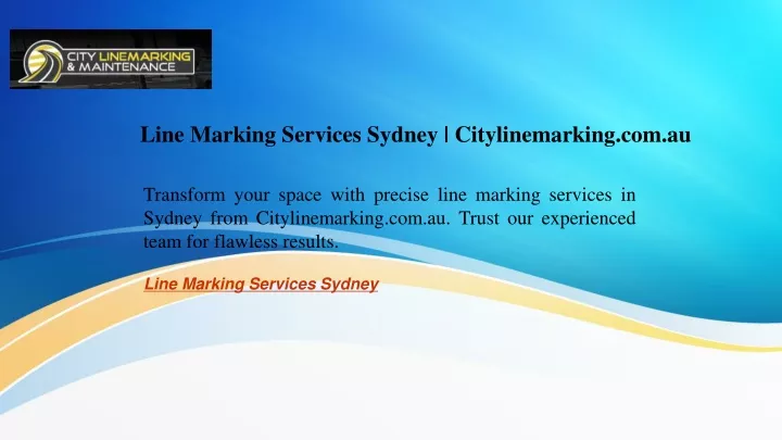 line marking services sydney citylinemarking