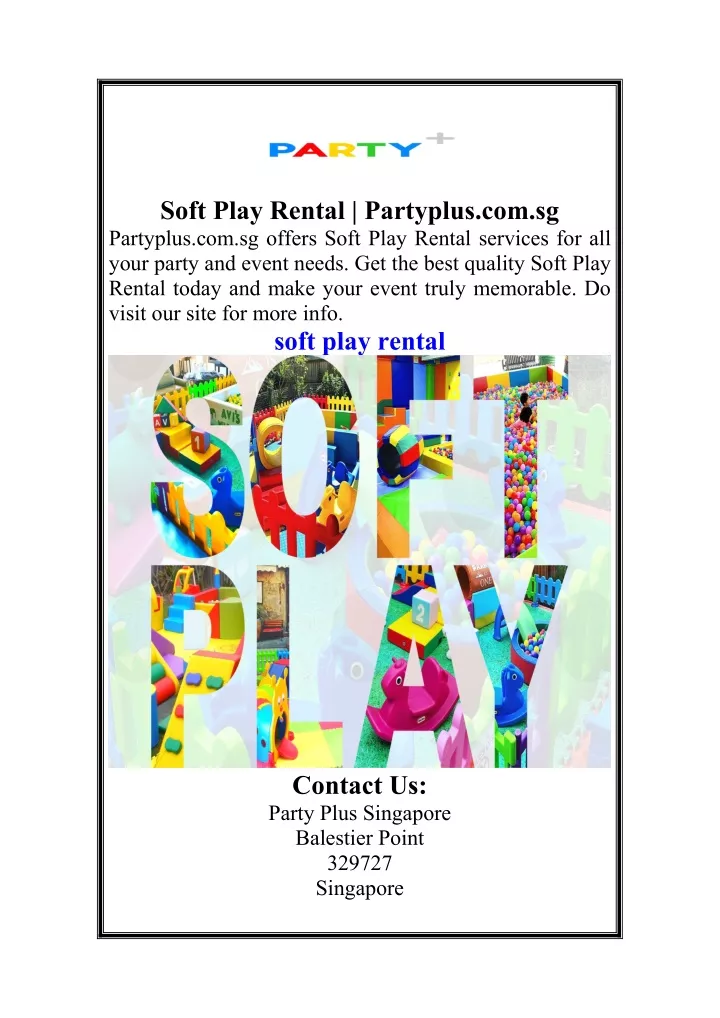 soft play rental partyplus com sg partyplus