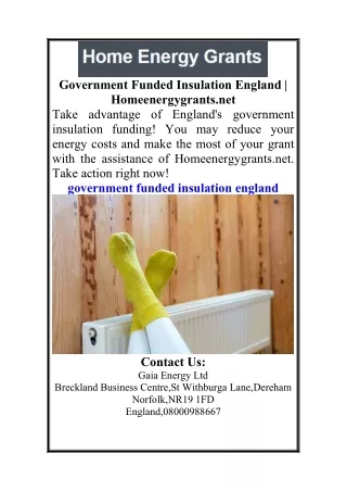 government funded insulation england