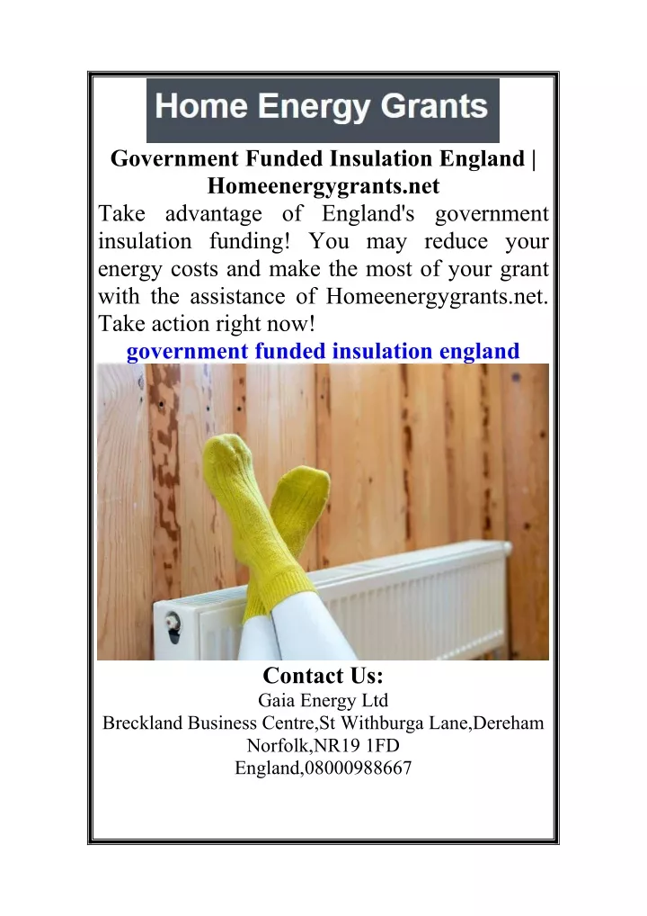 government funded insulation england