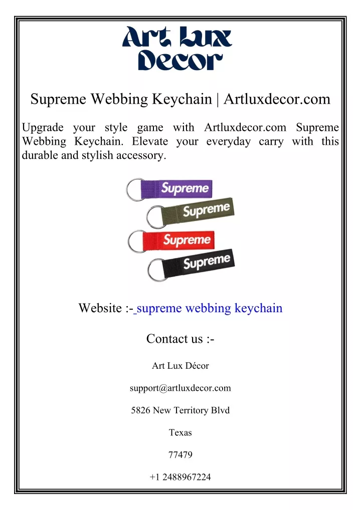 supreme webbing keychain artluxdecor com