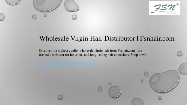 wholesale virgin hair distributor fsnhair com