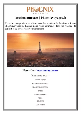 location autocars  Phoenixvoyages.fr