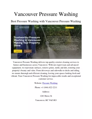 Vancouver Pressure Washing