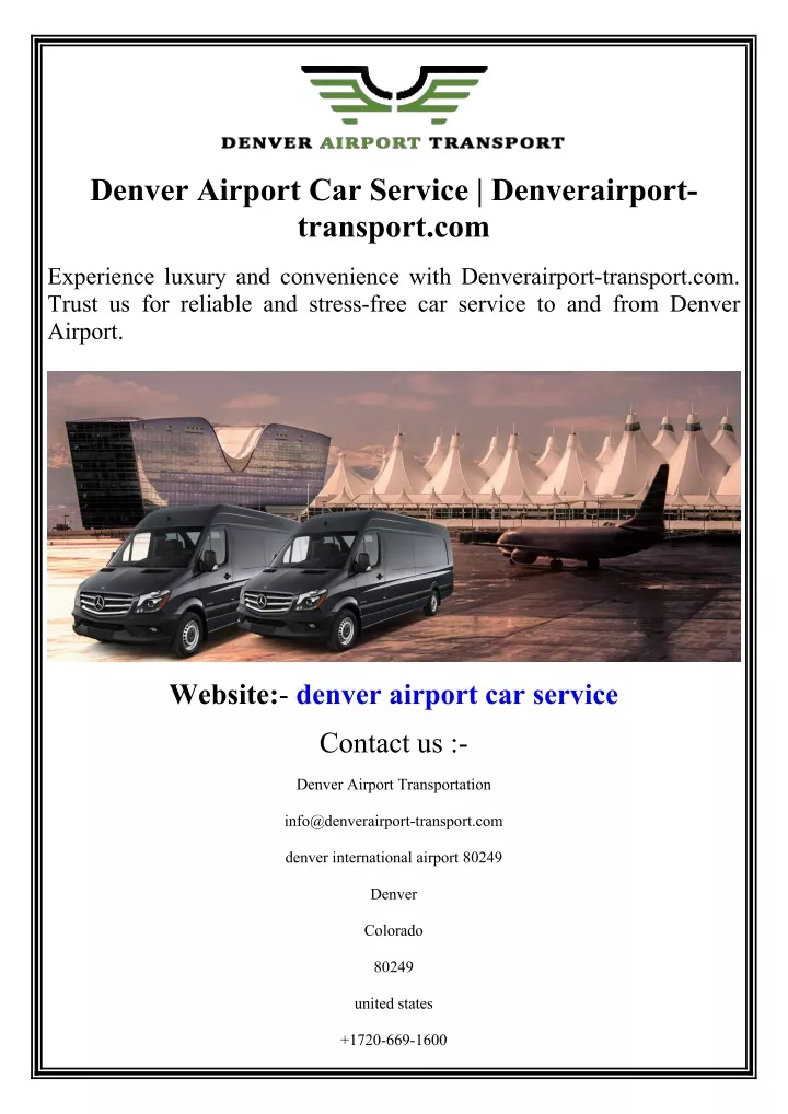 denver airport car service denverairport
