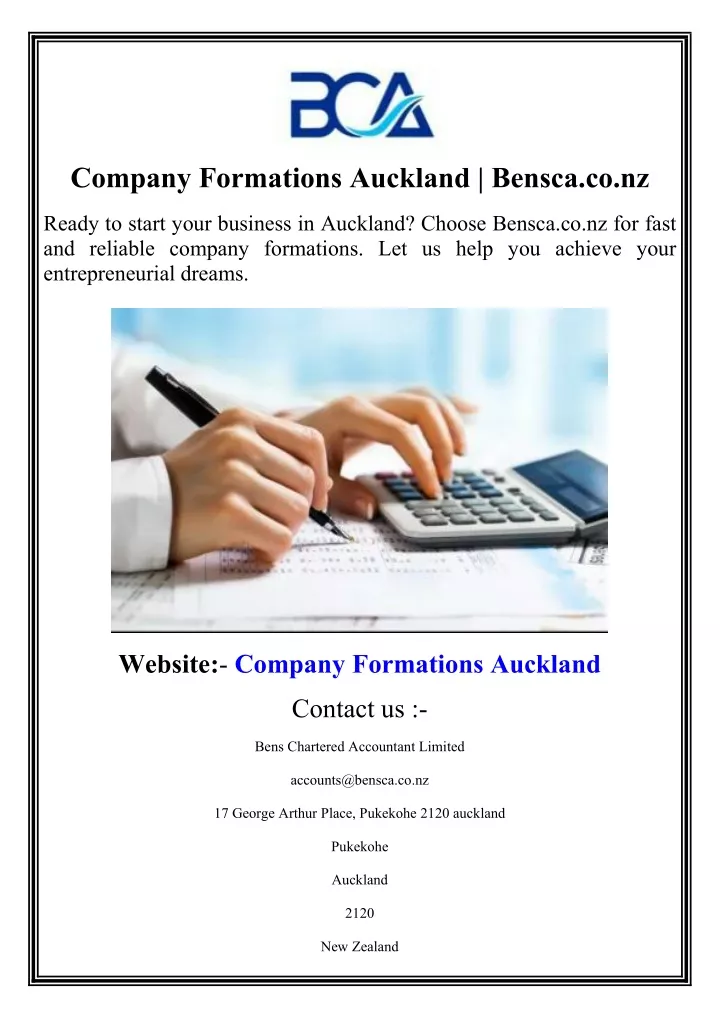 company formations auckland bensca co nz