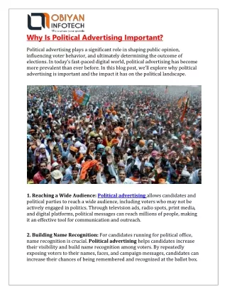 Why Is Political Advertising Important