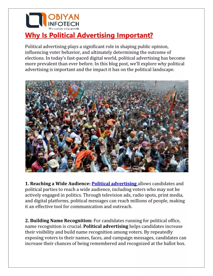 why is political advertising important