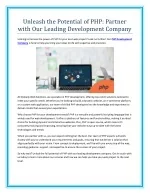 Unleash the Potential of PHP Partner with Our Leading Development Company - slide 1