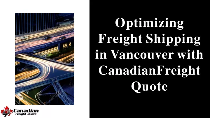 optimizing freight shipping in v anco