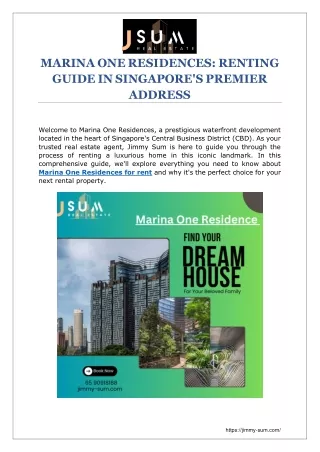 MARINA ONE RESIDENCES RENTING GUIDE IN SINGAPORE'S PREMIER ADDRESS