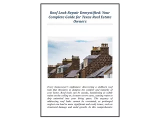 Roof Leak Repair Demystified Your Complete Guide for Texas Real Estate Owners