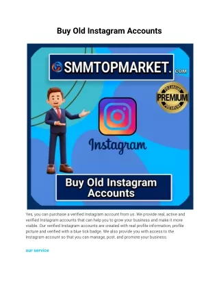 Buy Old Instagram Accounts