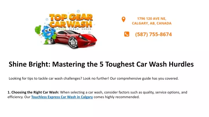 shine bright mastering the 5 toughest car wash
