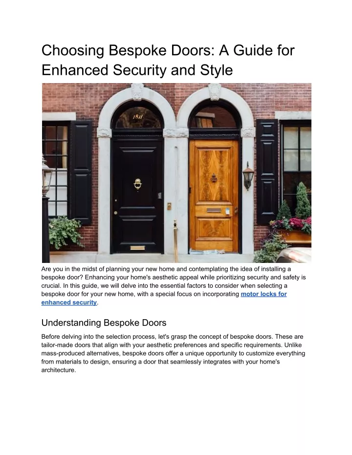 choosing bespoke doors a guide for enhanced