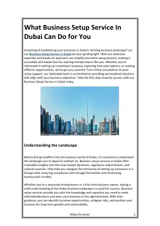What Business Setup Service In Dubai Can Do for You
