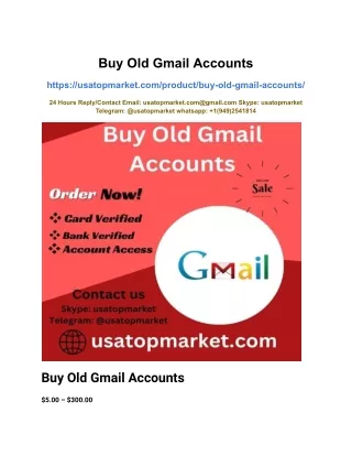 Buy Old Gmail Accounts