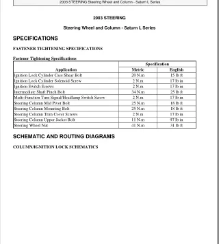 2004 Saturn L100 L200 L300 Service Repair Manual