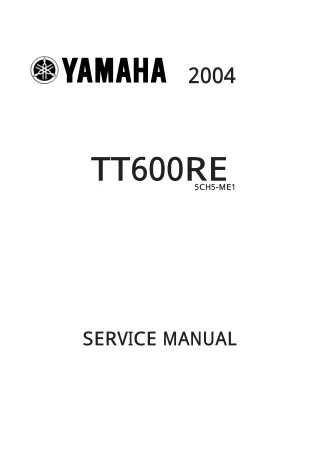 2004 Yamaha TT600RE Service Repair Manual