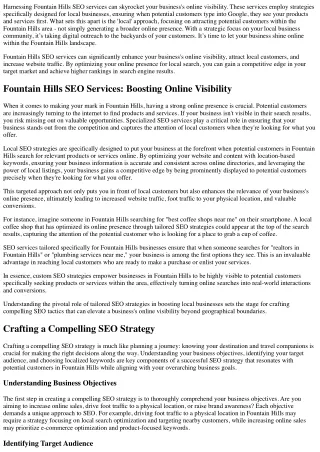 Fountain Hills SEO Services: Boost Your Online Visibility Today