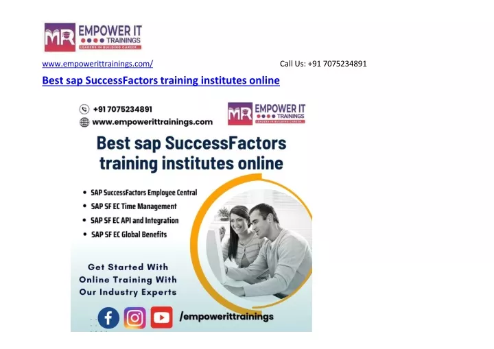 best sap successfactors training institutes online