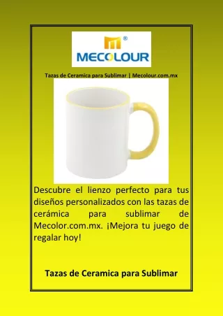 Tazas de Ceramica para Sublimar Mecolour com mx
