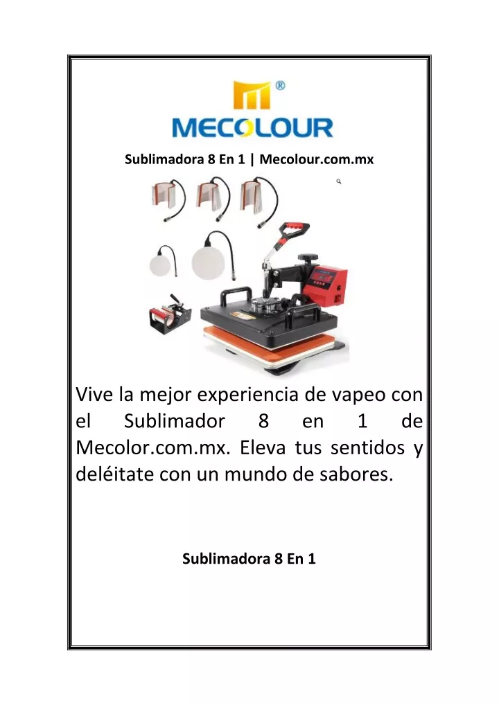 sublimadora 8 en 1 mecolour com mx