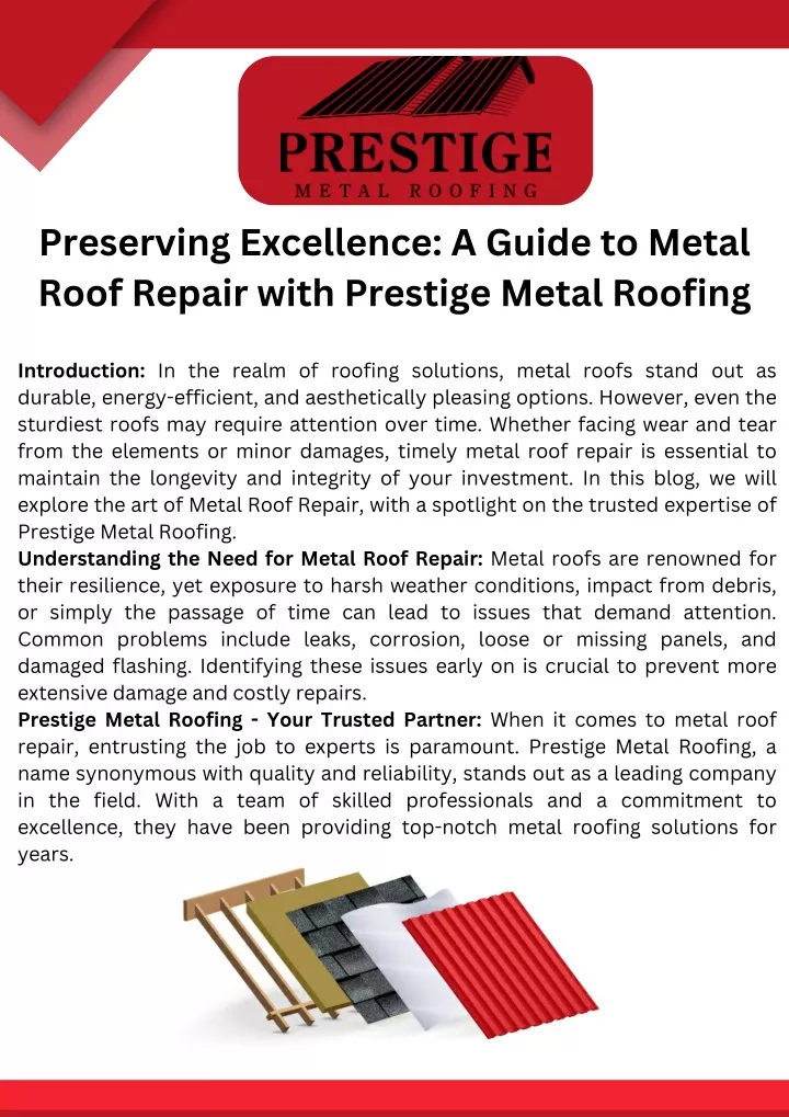 preserving excellence a guide to metal roof