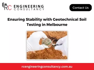 Ensuring Stability with Geotechnical Soil Testing in Melbourne