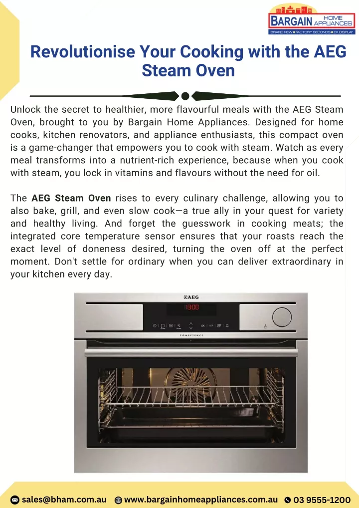 revolutionise your cooking with the aeg steam oven