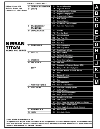 2005 Nissan Titan Service Repair Manual