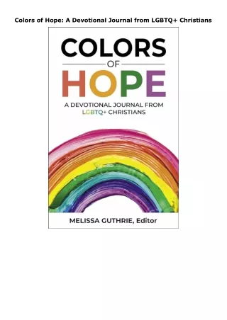 book❤read Colors of Hope: A Devotional Journal from LGBTQ+ Christians