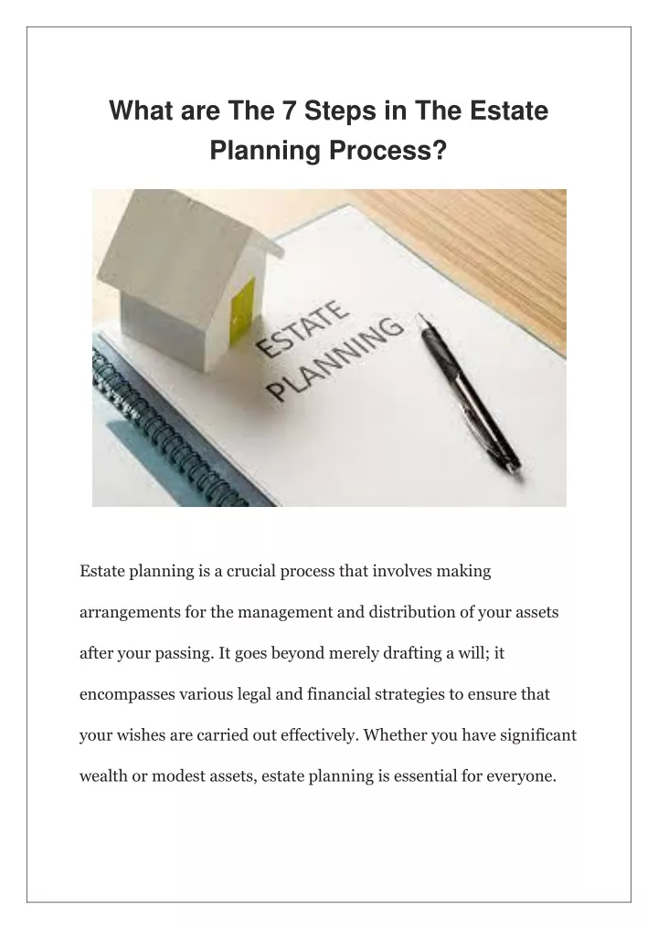 what are the 7 steps in the estate planning