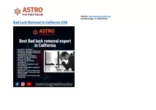 Bad Luck Removal in California USA